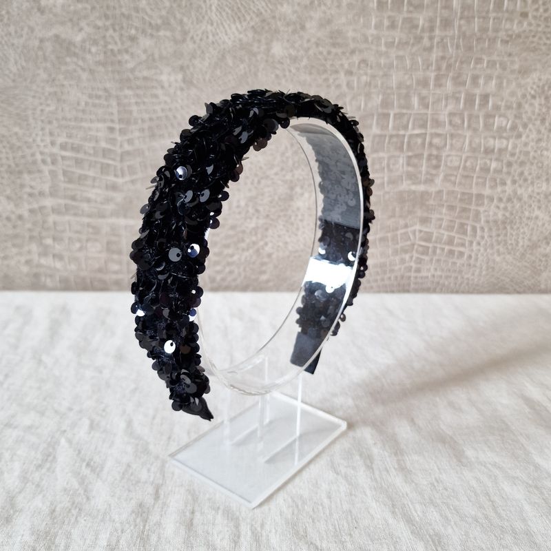 Haarband - pailetten zwart