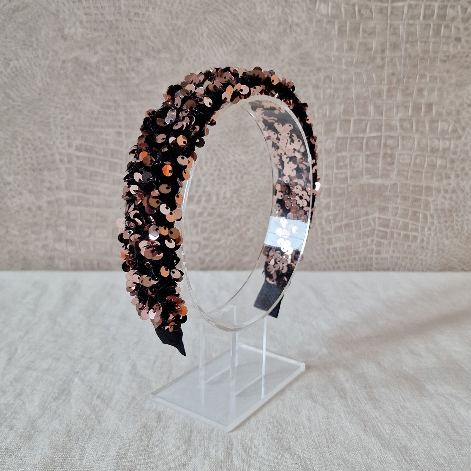 Haarband - pailetten bruin