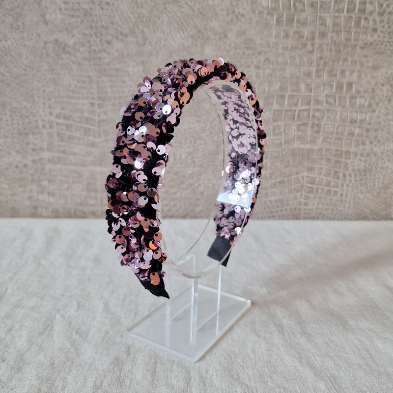 Haarband - pailetten roze