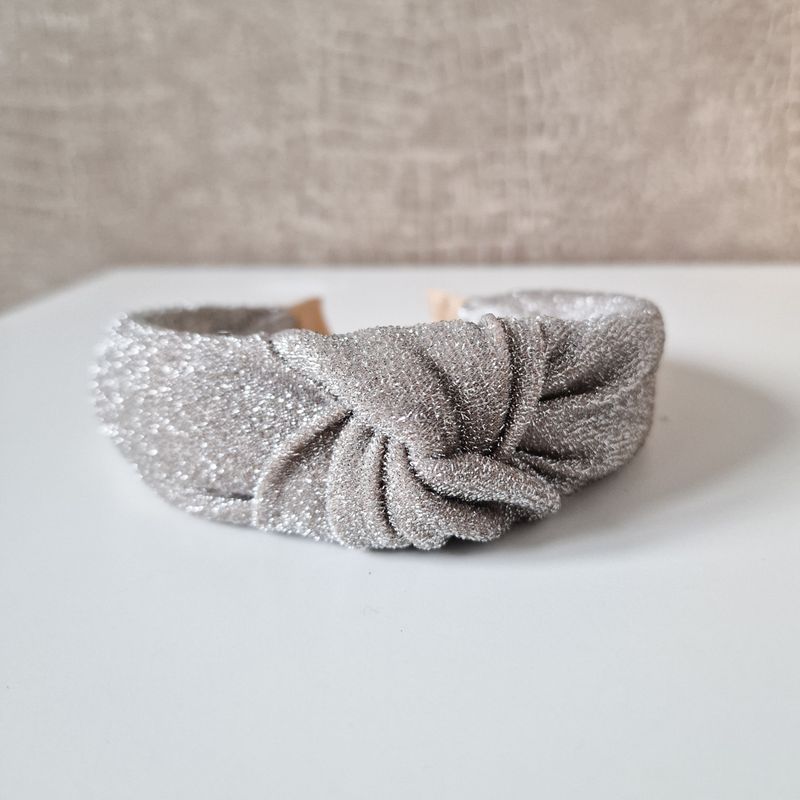 Knothaarband - glitter beige