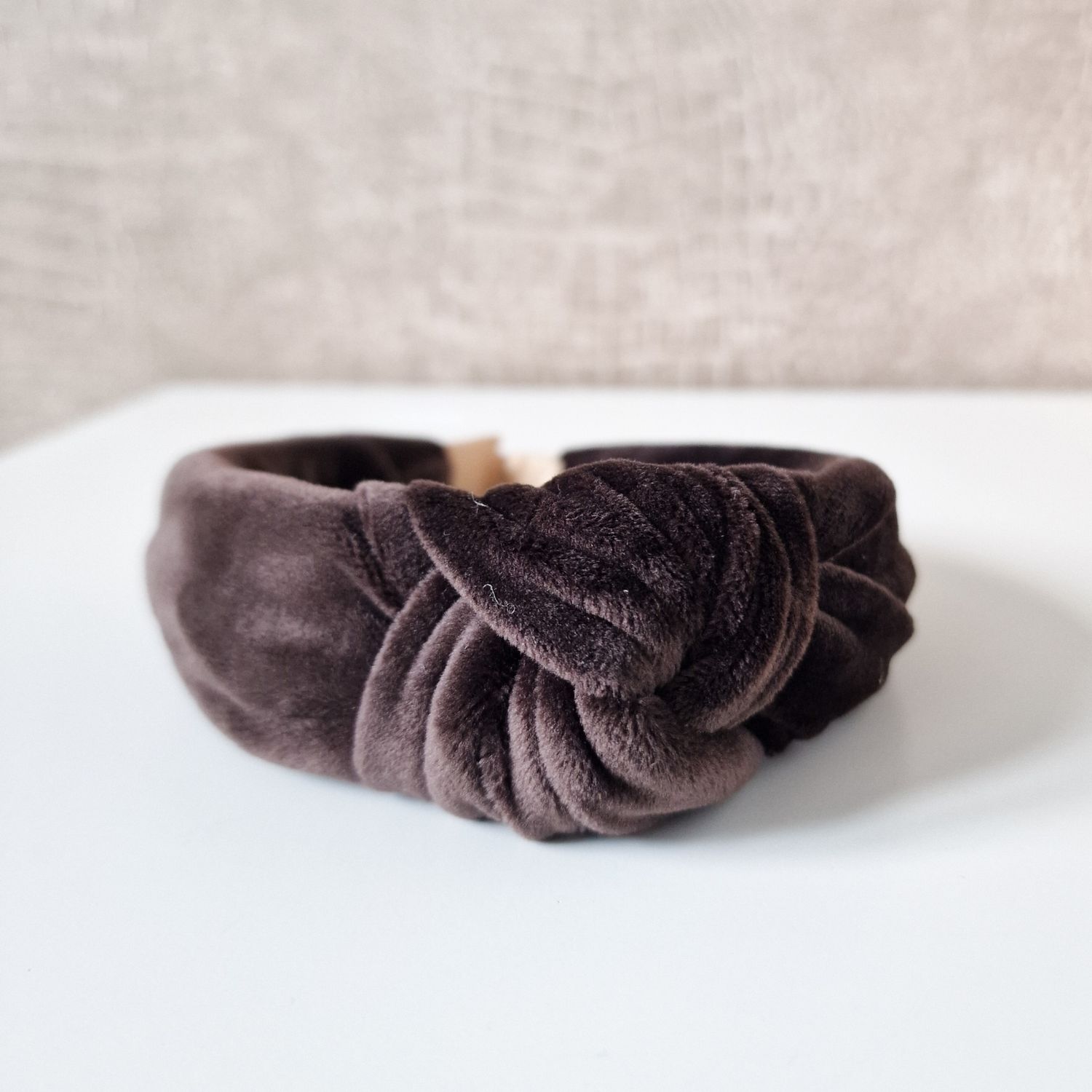 Knothaarband - velvet bruin