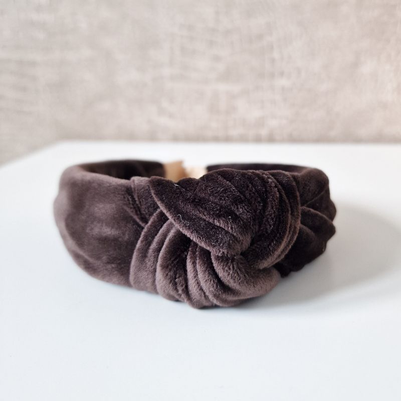 Knothaarband - velvet bruin