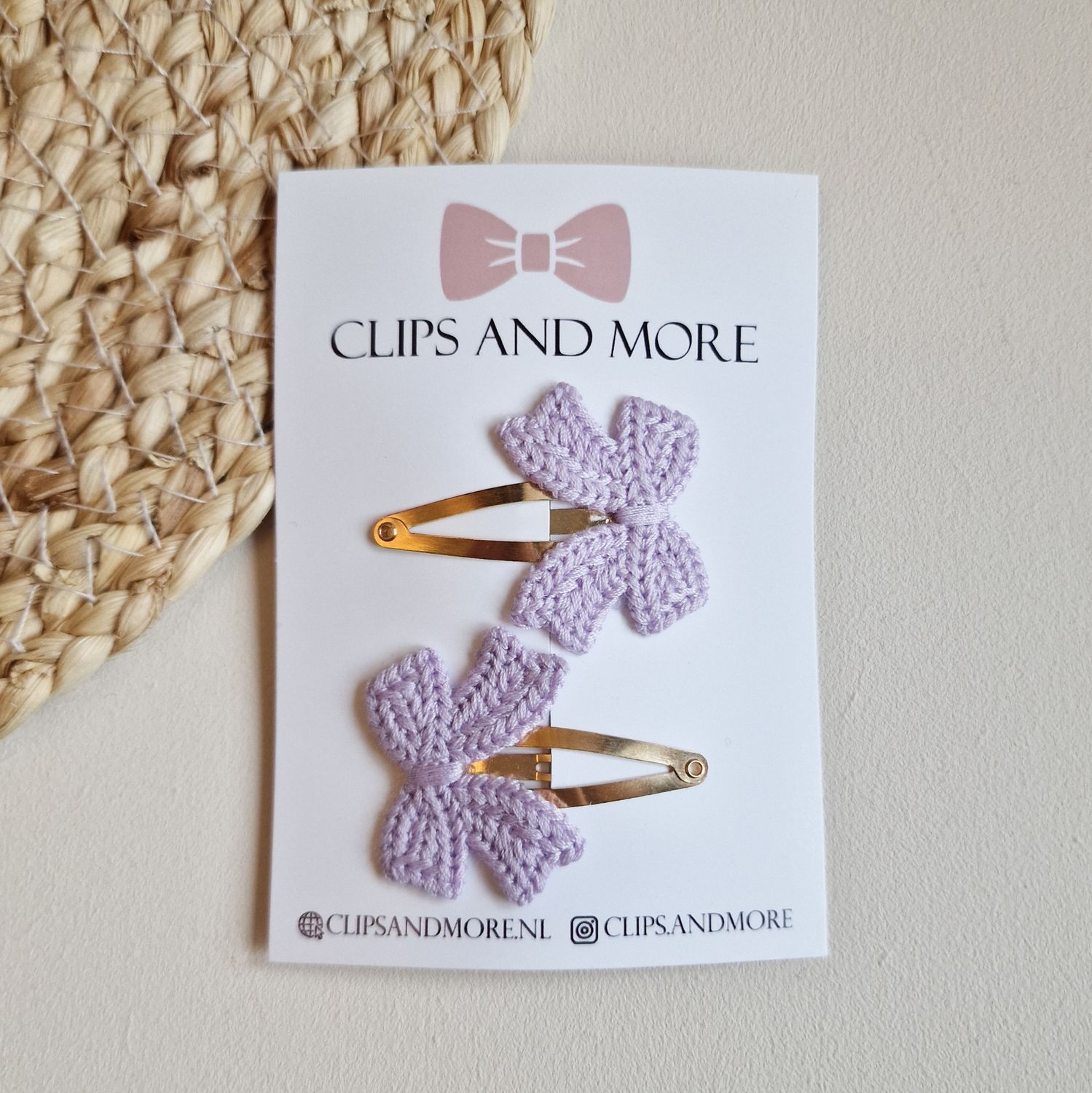 Klikklak bows - setje 2 stuks lila