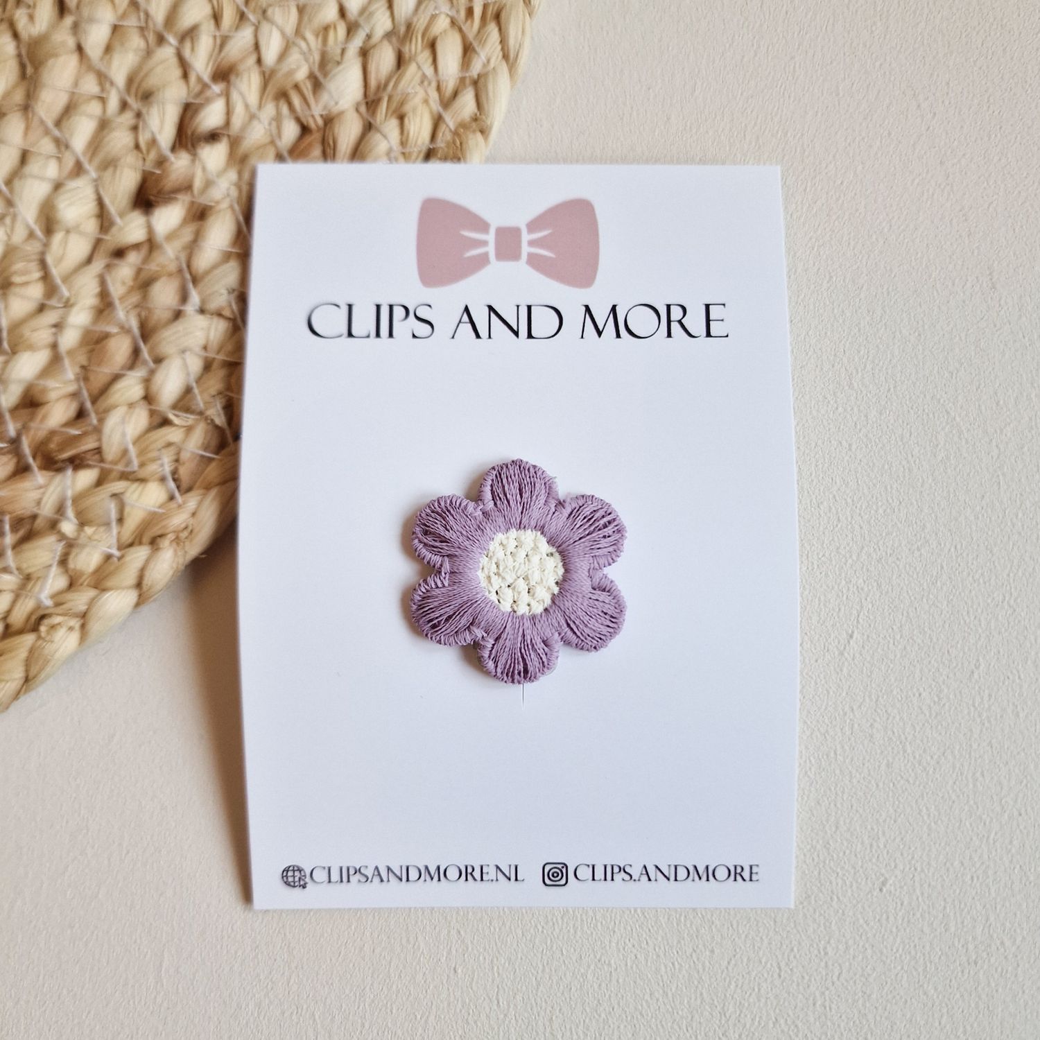 Antislip clip flower Ella old lila - per stuk