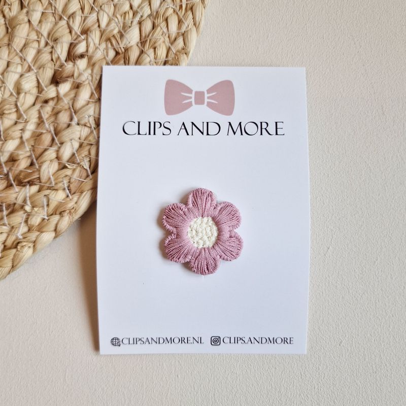 Antislip clip flower Ella old pink - per stuk
