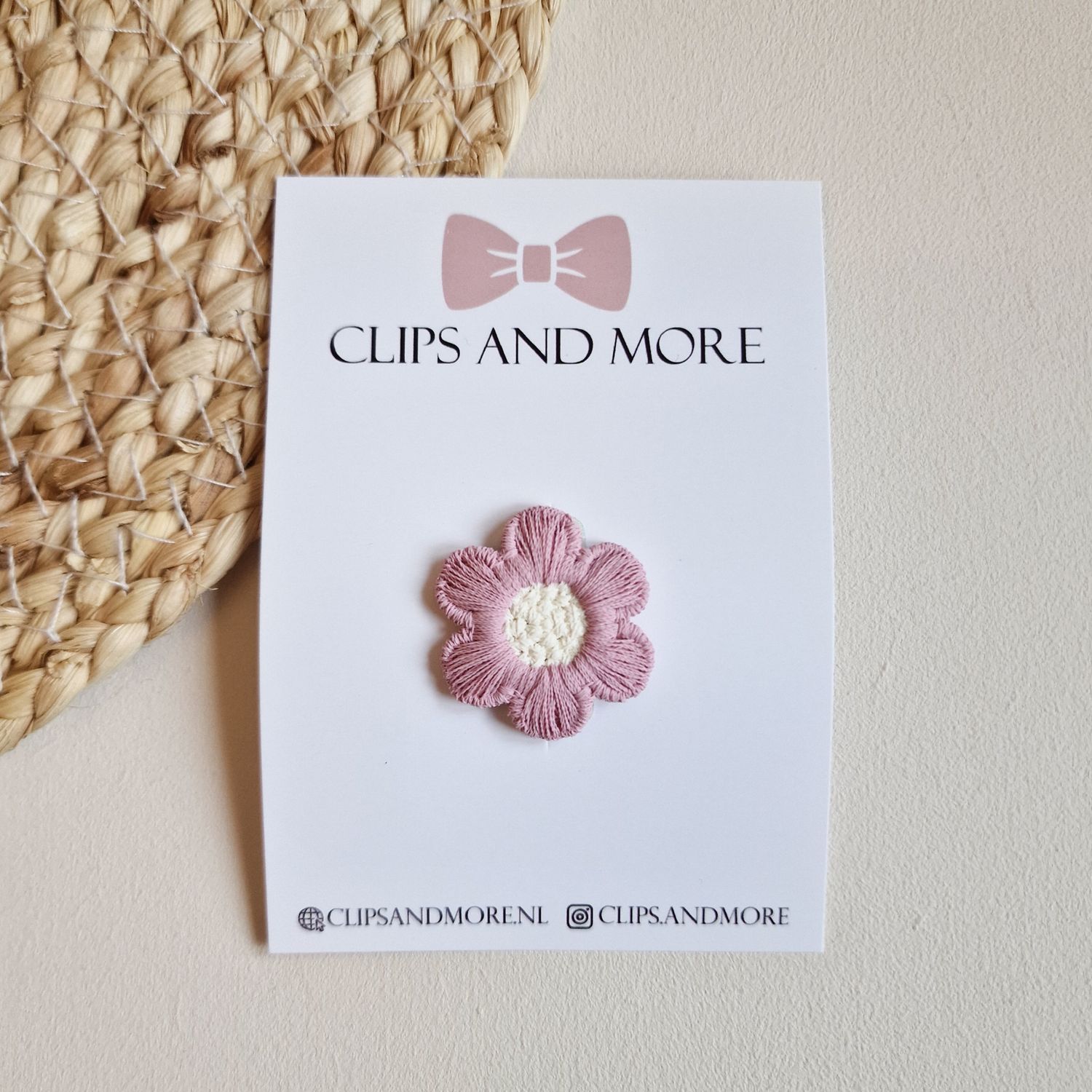 Antislip clip flower Ella old pink - per stuk