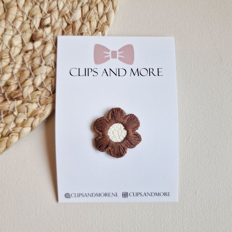 Antislip clip flower Ella brown - per stuk