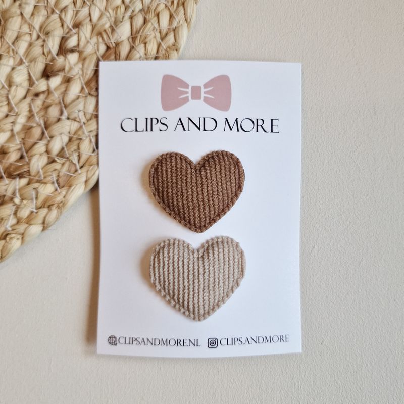 Antislip hearts - setje 2 stuks bruin/beige