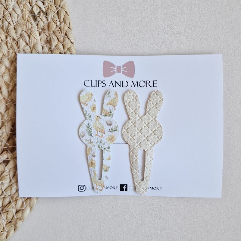 Bunny klikklak - set 2 stuks offwhite