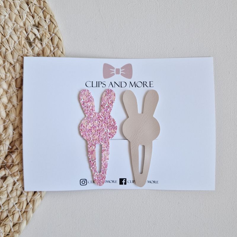 Bunny klikklak - set 2 stuks glitter