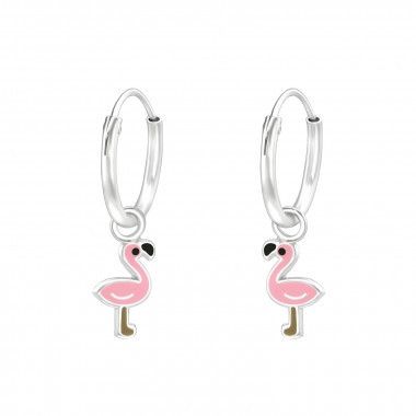 Oorbellen flamingo - 925 sterling zilver