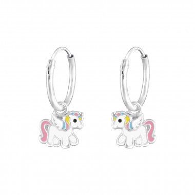 Oorbellen eenhoorn hangers - 925 sterling zilver