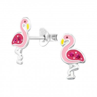 Oorbellen flamingo - 925 sterling zilver
