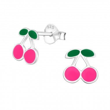 Oorbellen kers - 925 sterling zilver