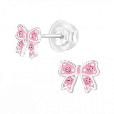 Oorbellen strik - 925 sterling zilver