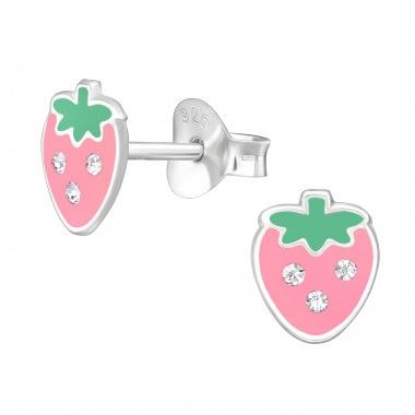 Oorbellen aardbei - 925 sterling zilver