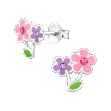 Oorbellen bloemen - 925 sterling zilver