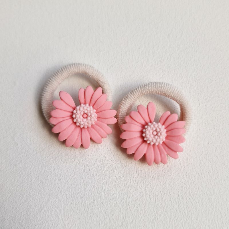 Haarelastiekjes Madelief roze - set a 2 stuks