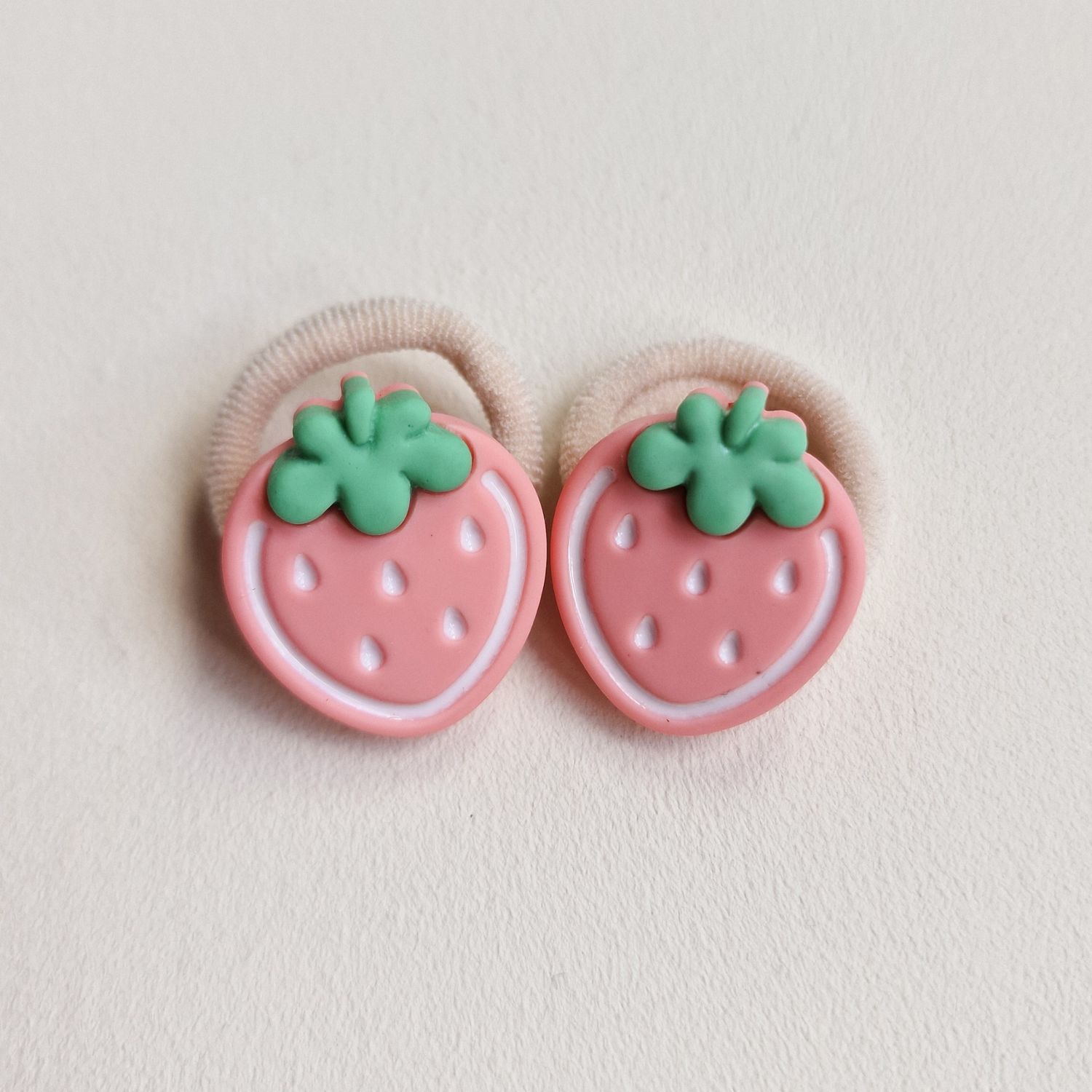 Haarelastiekjes aardbei - set a 2 stuks