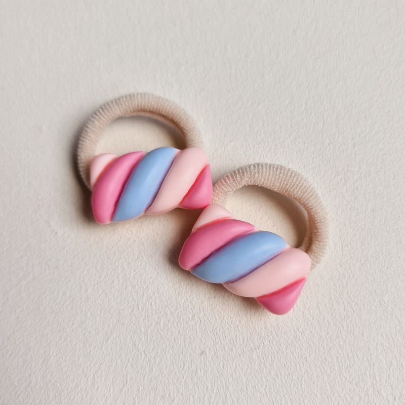 Haarelastiekjes spekjes roze - set a 2 stuks