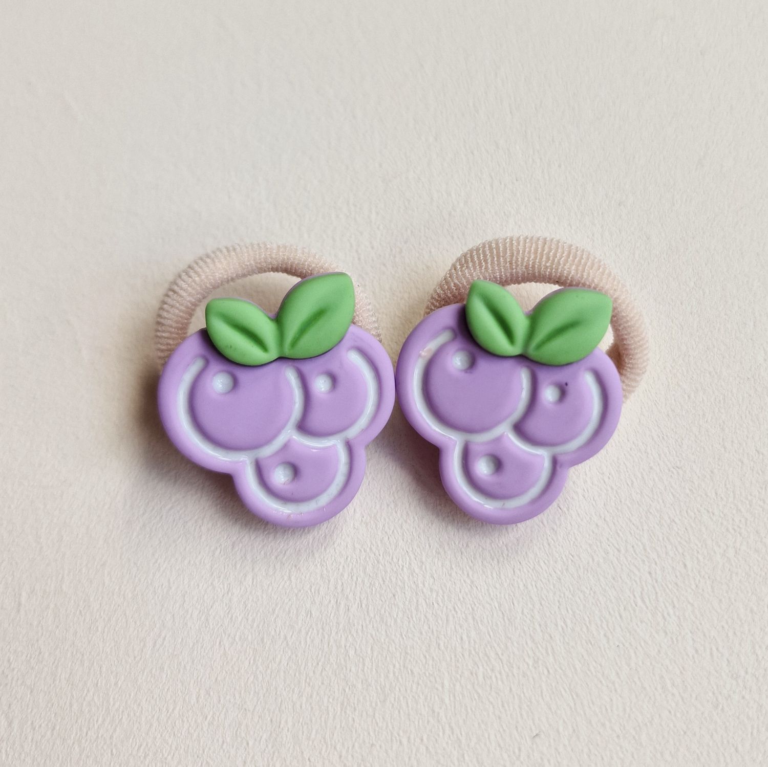 Haarelastiekjes druif - set a 2 stuks
