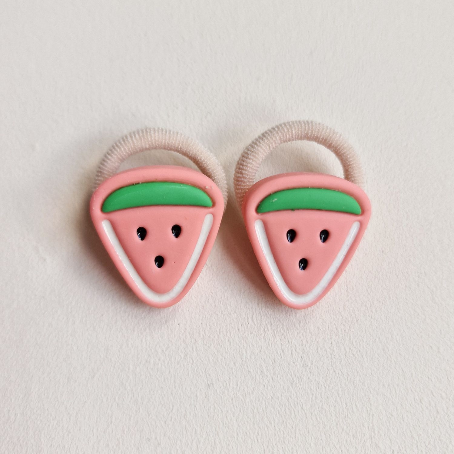 Haarelastiekjes meloen - set a 2 stuks