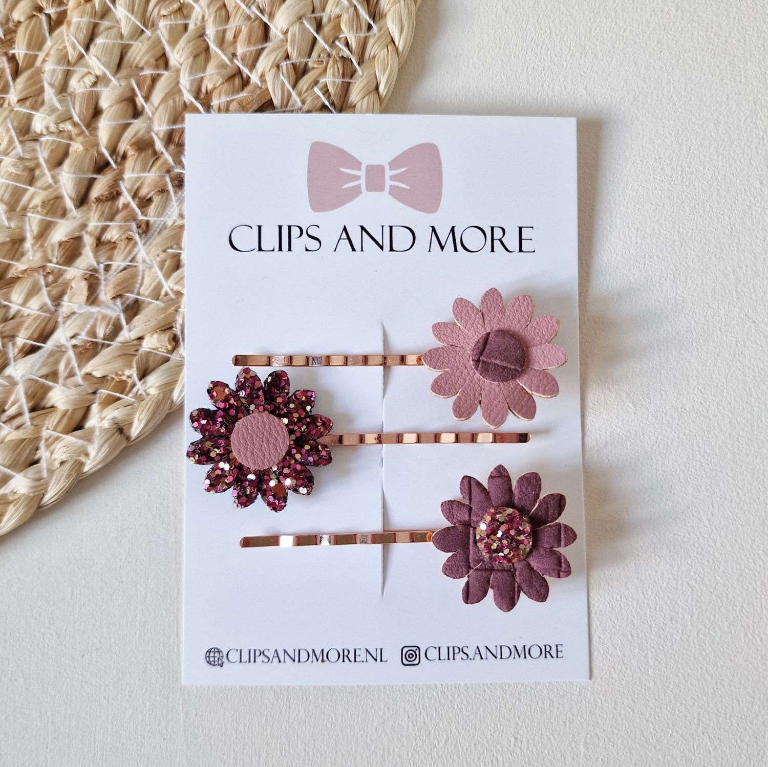 Belle pins pink - setje 3 stuks