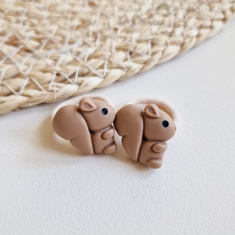 Haarelastiekjes eekhoorn - set a 2 stuks