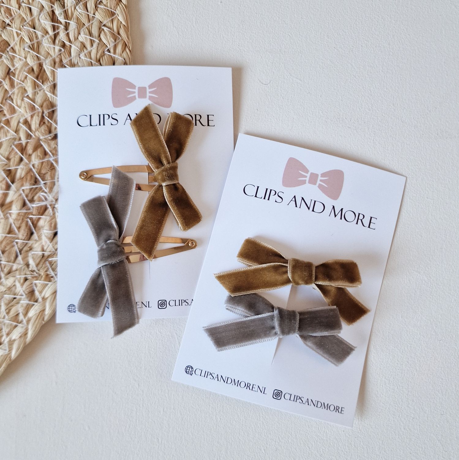 Lauren - setje 2 stuks taupe/goud