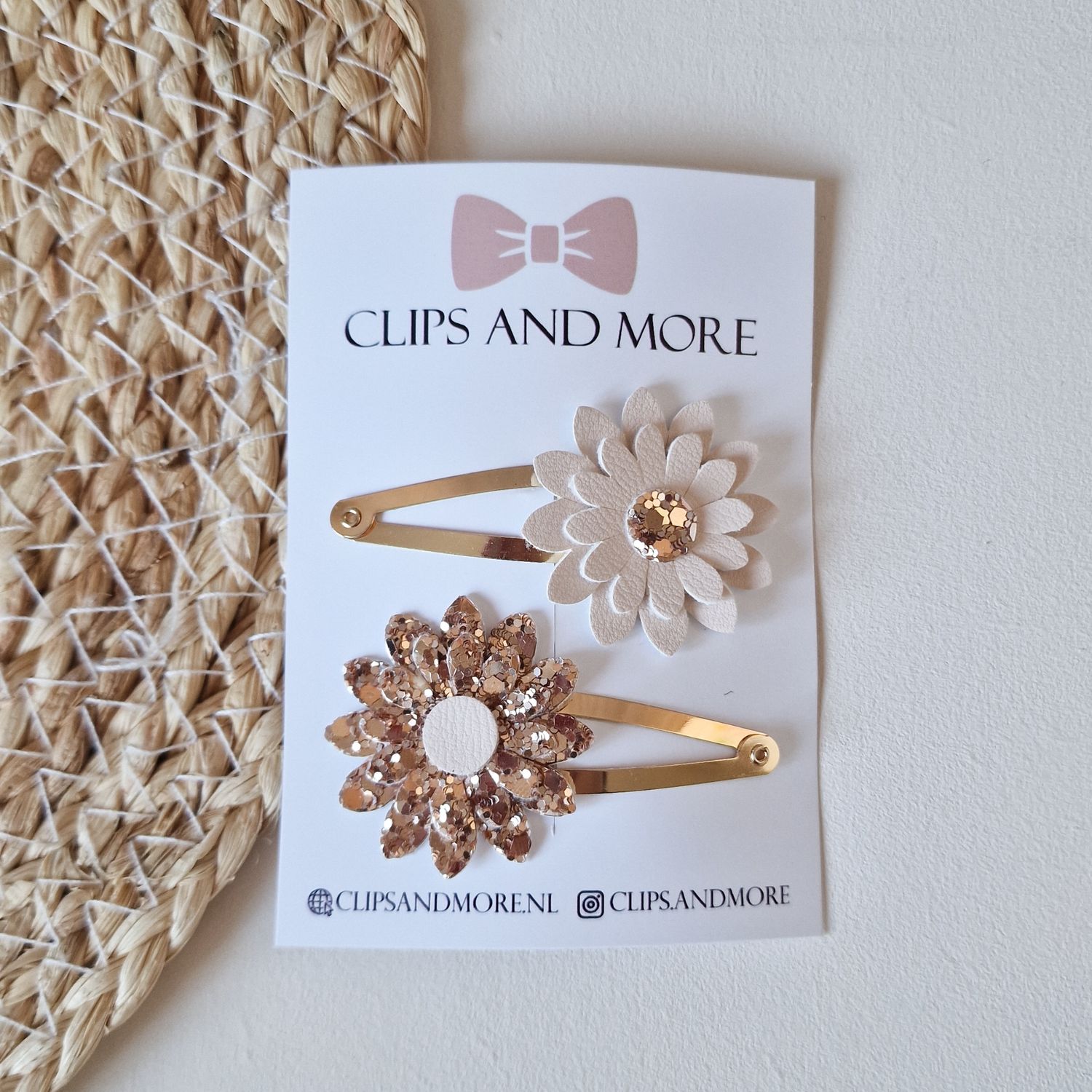 Belle klikklak 5cm -  glitter nude