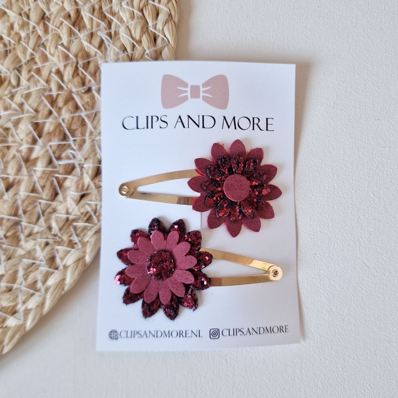 Belle klikklak 5cm -  glitter red