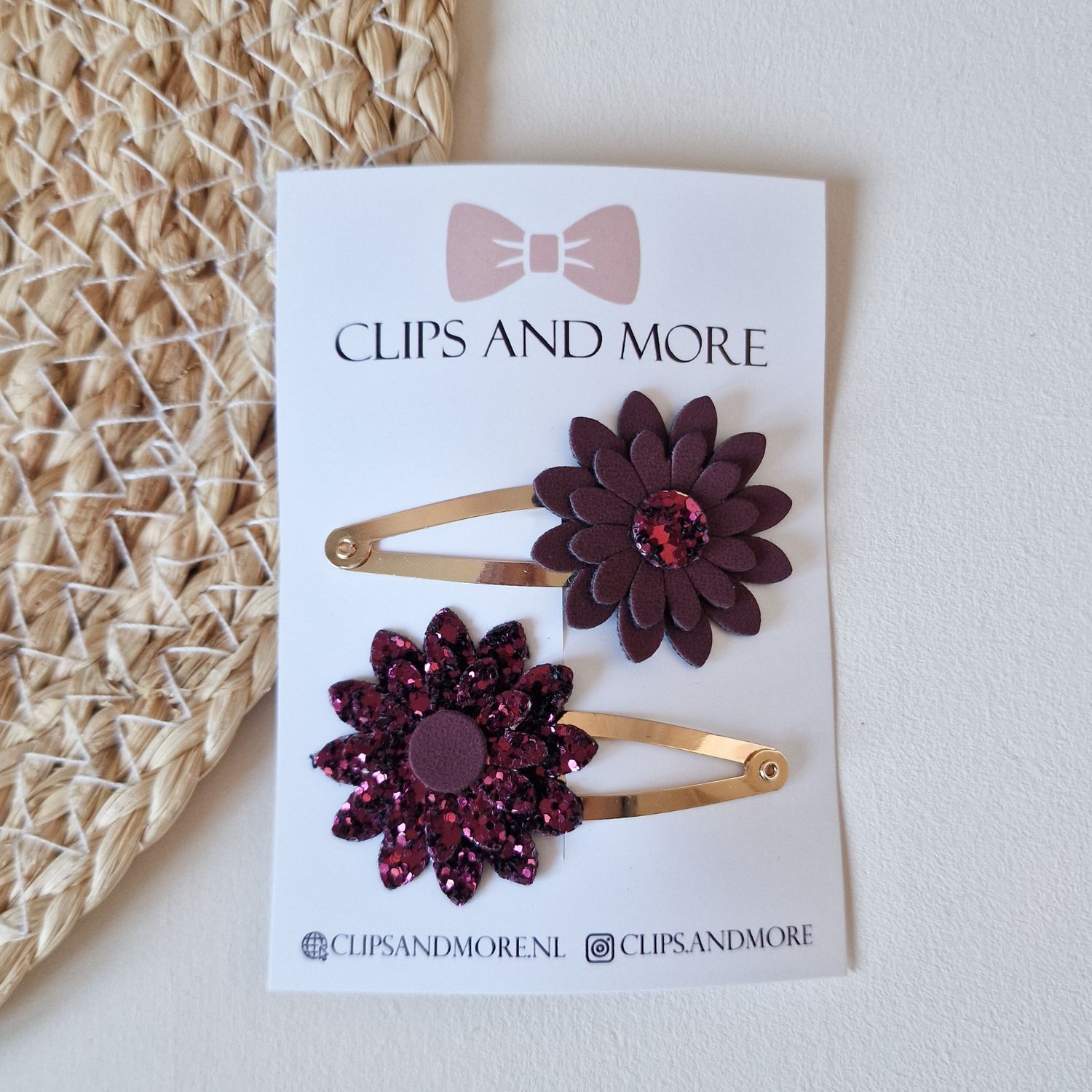 Belle klikklak 5cm -  glitter berry