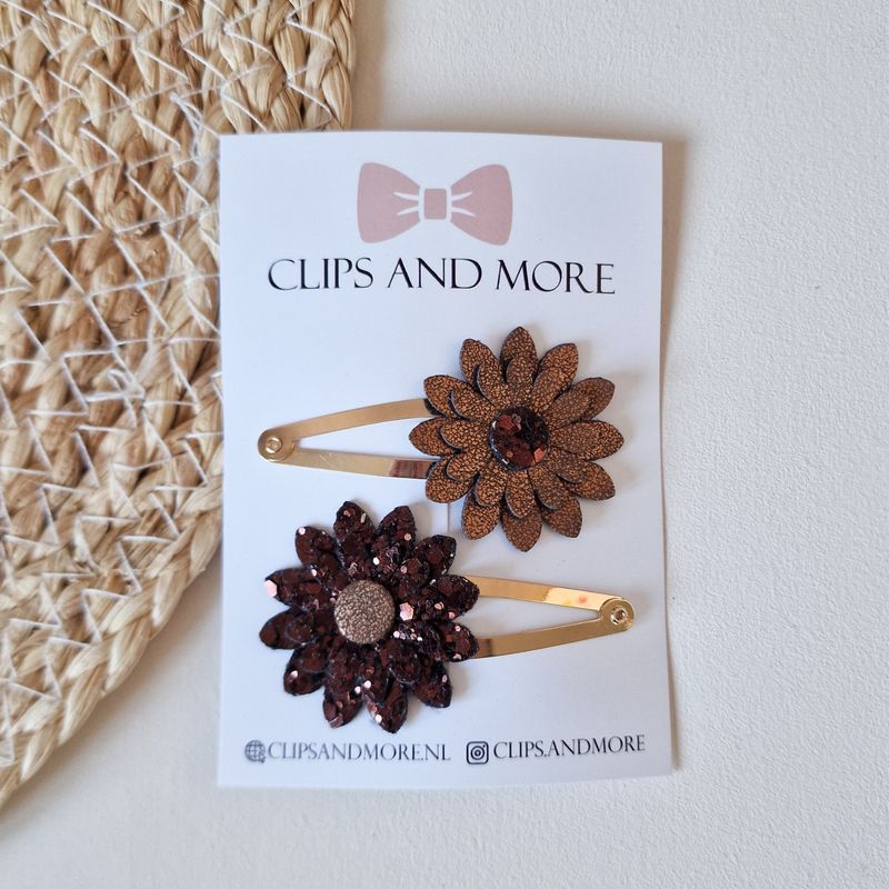 Belle klikklak 5cm -  glitter brown