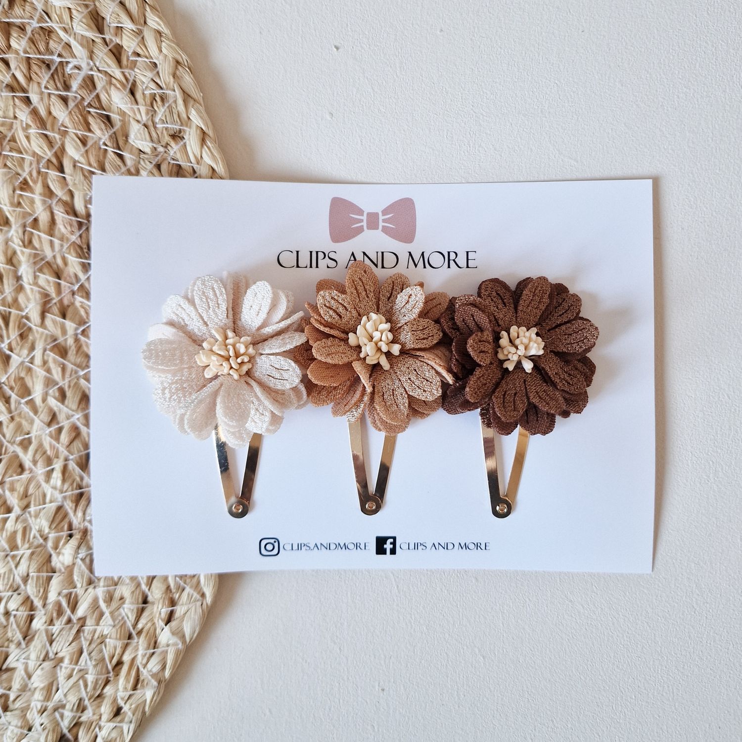 Flower XL - set 3 stuks beige/zand/bruin Flower XL - set 3 stuks beige/zand/bruin