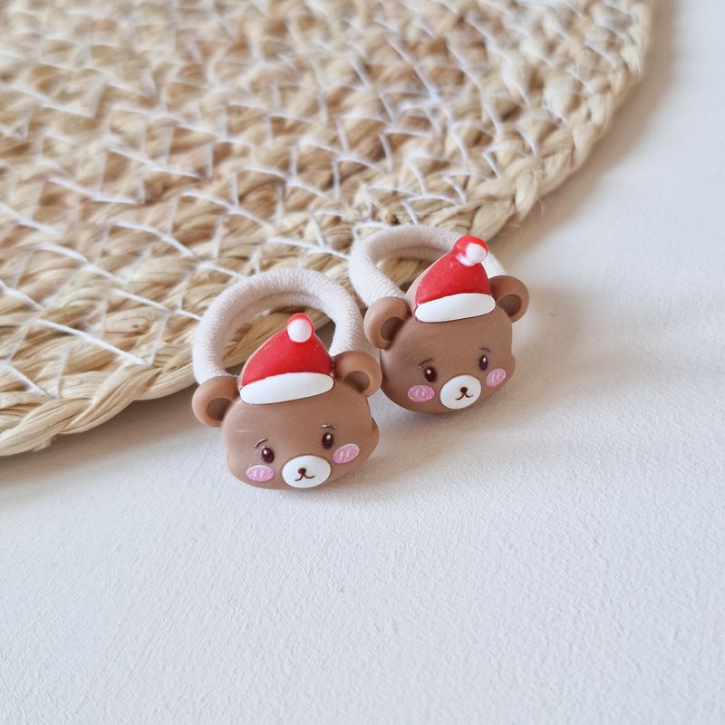 Haarelastiekjes Christmas bear - set a 2 stuks