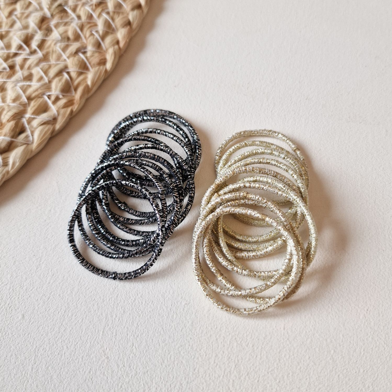 Setje haarelastiekjes 20 stuks - goud/zwart