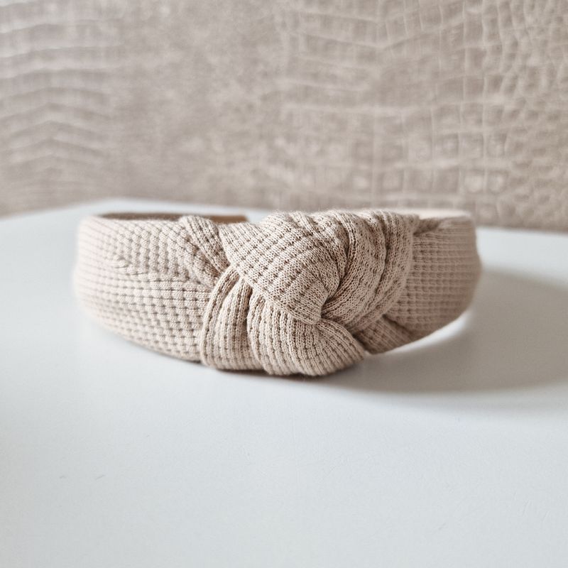 Knothaarband - wafel donker beige