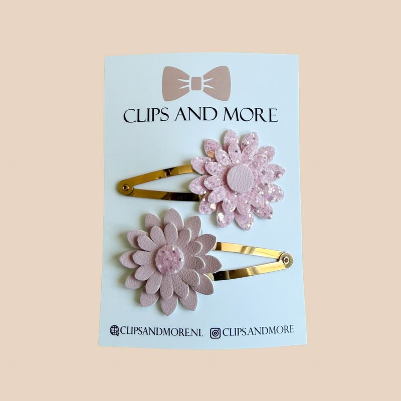 Belle klikklak 5cm -  glitter pink