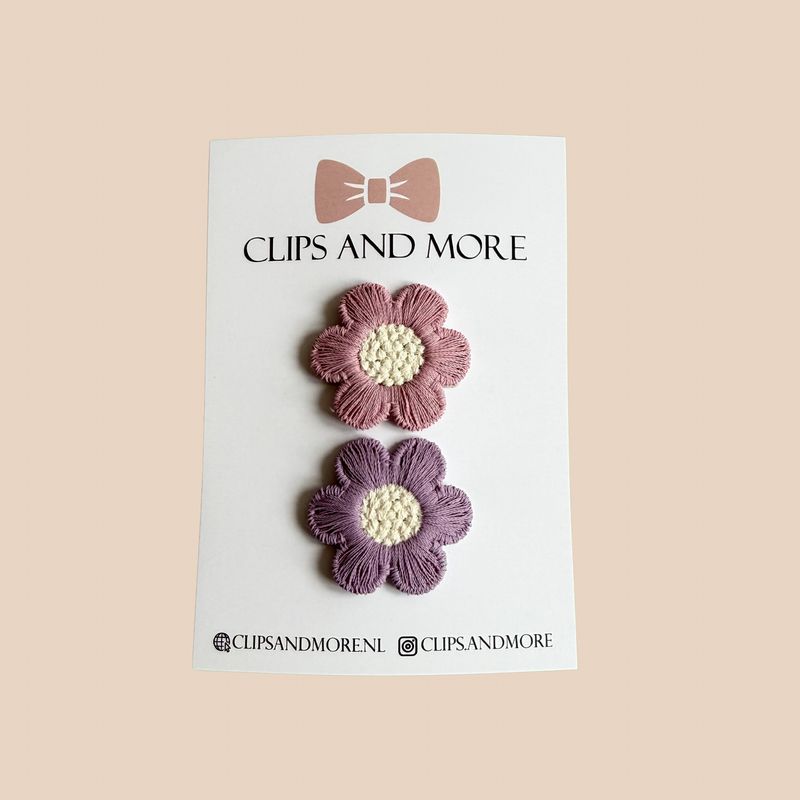 Antislip clip flower Ella roze - setje 2 stuks