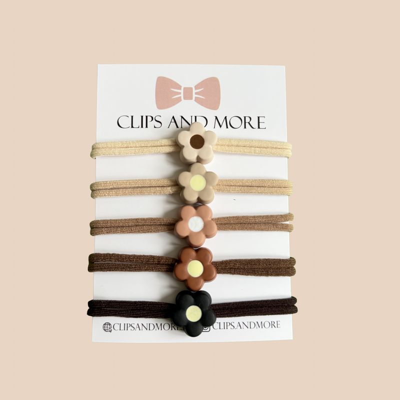 Set haarelastiekjes 5cm - bloemen 5 stuks