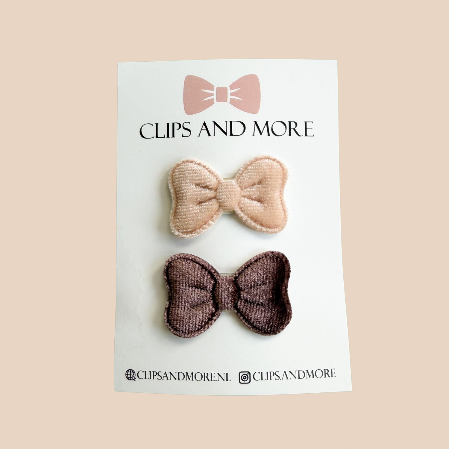 Antislip bows beige/bruin - setje 2 stuks