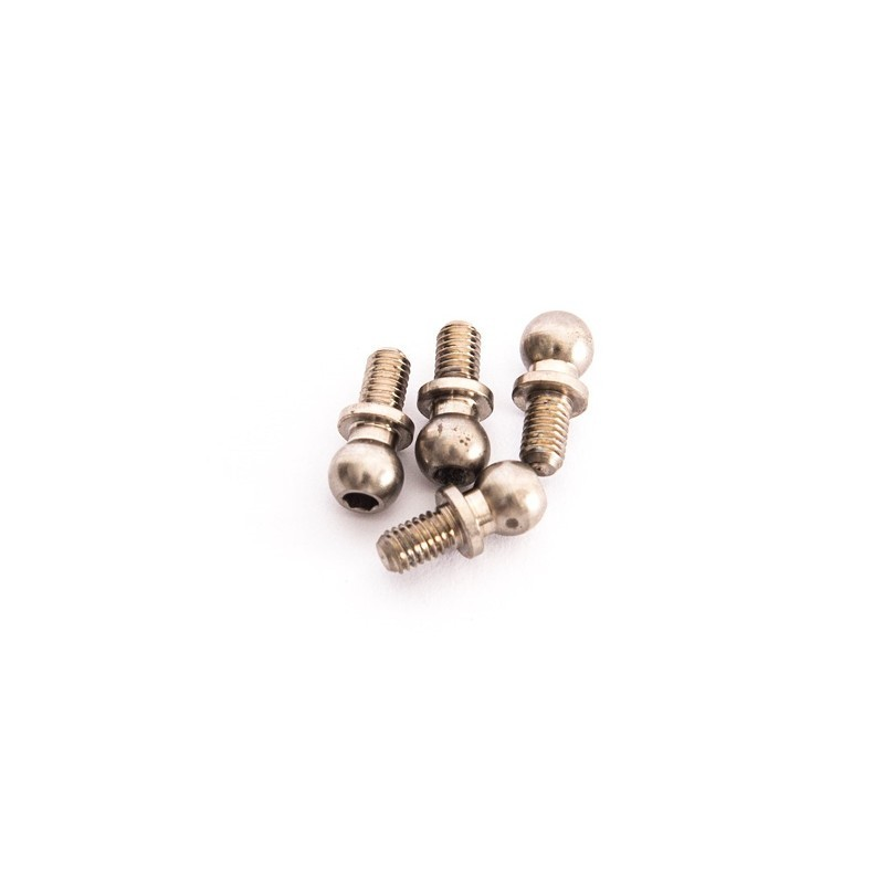ALU 4.9MM BALL END SHORT  ALU NICKEL (4PCS)