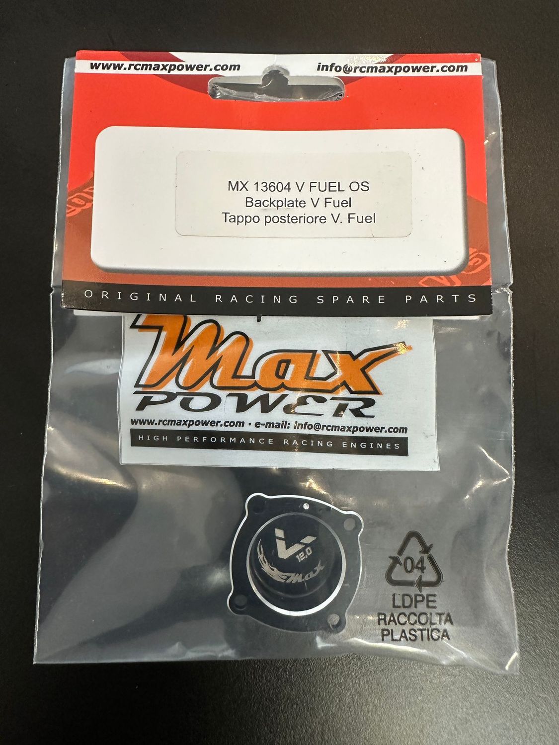 Max Power 'Backplate' für O.S. .12 Motoren