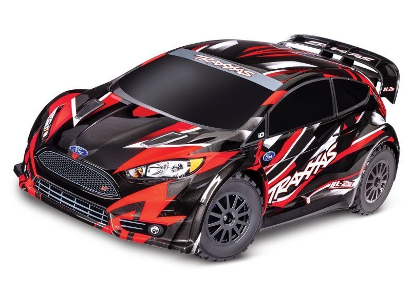 TRAXXAS FORD FIESTA ST 4X4 BL-2S ROT 1/10 RALLY RTR BL-2S SET mit Fernsteuerung, Lipo Akku und und 4A USB-Lader