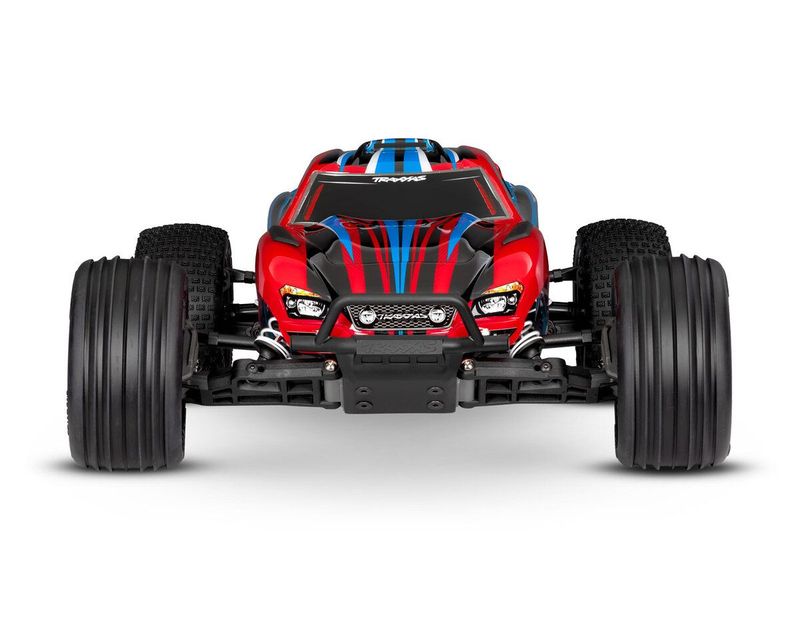 TRAXXAS Rustler rot 1/10 2WD Stadium-Truck RTR Brushed, HD, mit Akku und 4Ampere USB-C-Lader