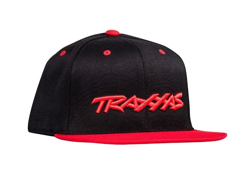 Trucker Cap schwarz/Logo rot, flacher Schirm TRAXXAS