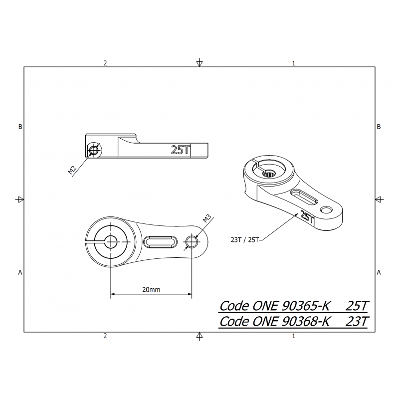 ONE SERVO STEERING HORN 23T KIT
