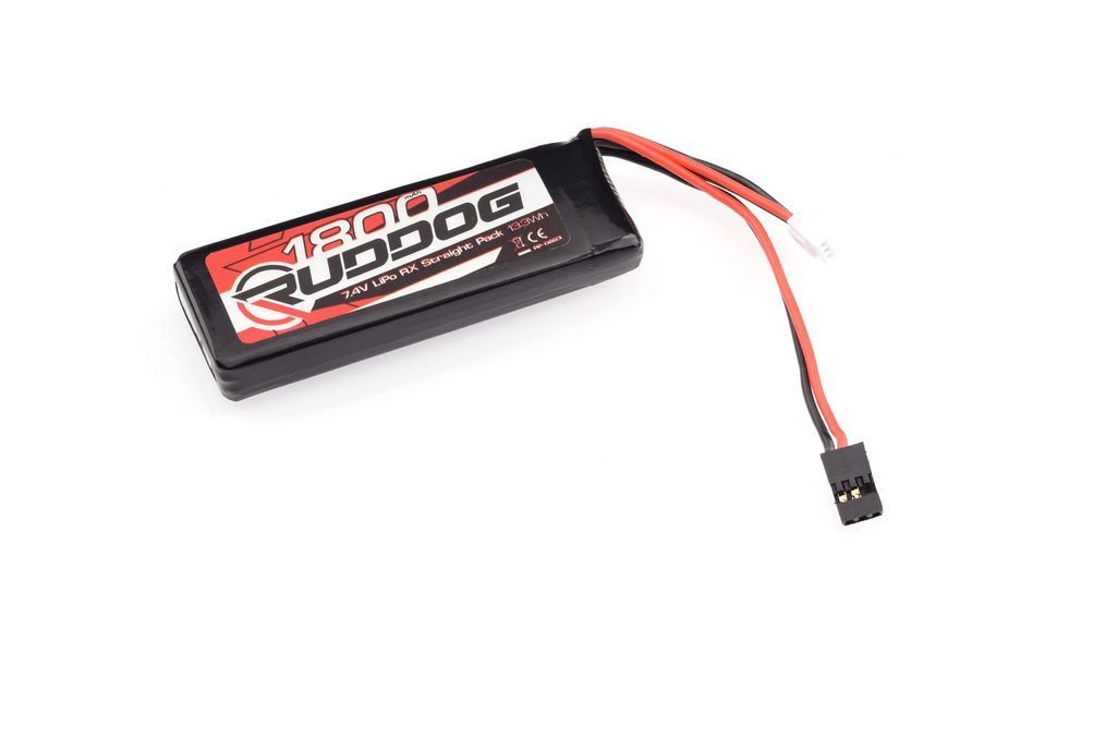 Ruddog 1800mah 7,4V Lipo 89x29x12 mm flat mit Futaba Stecker