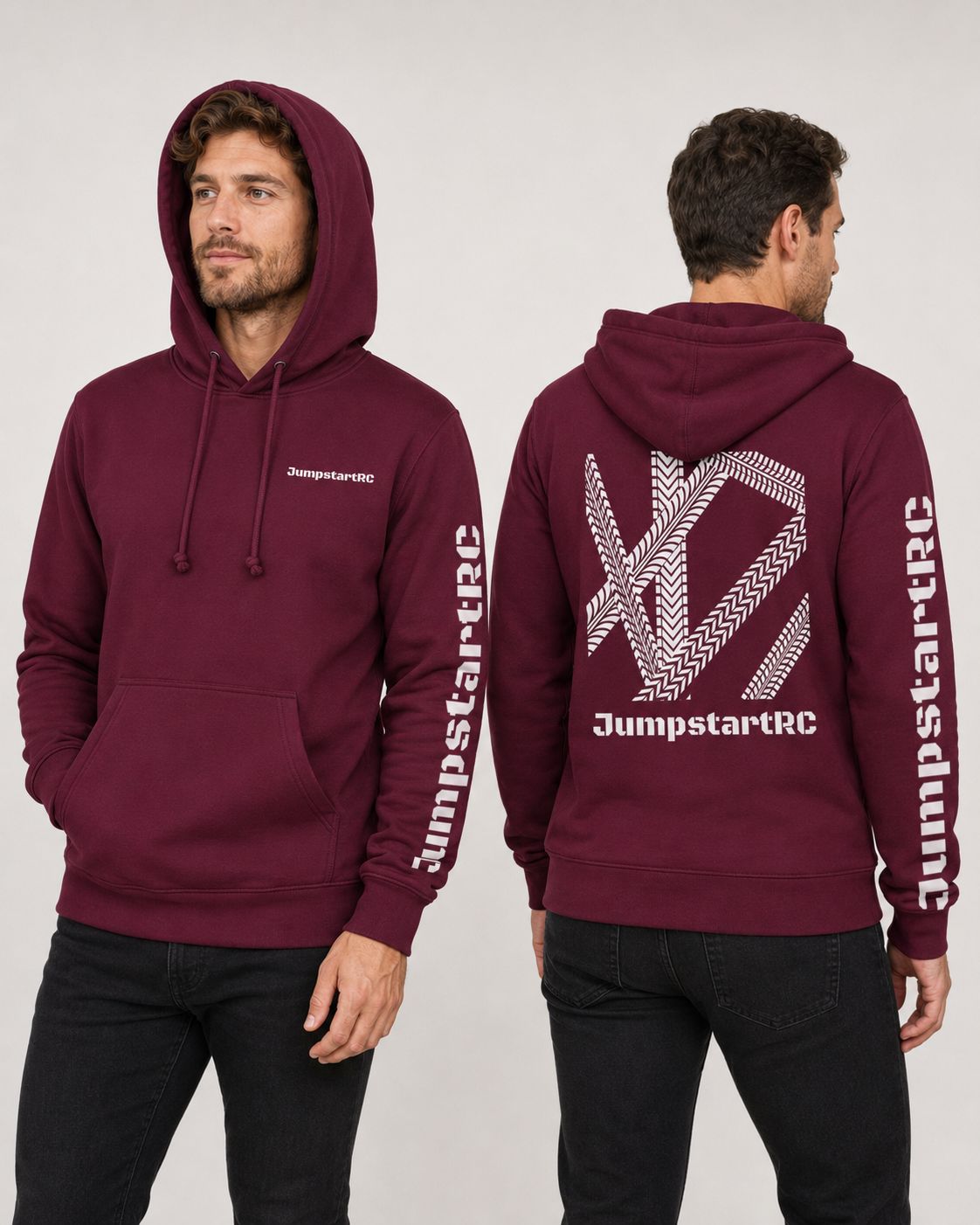 JumpstartRC Hoodie Burgundy and white JumpstartRC Hoodie Burgundy and white