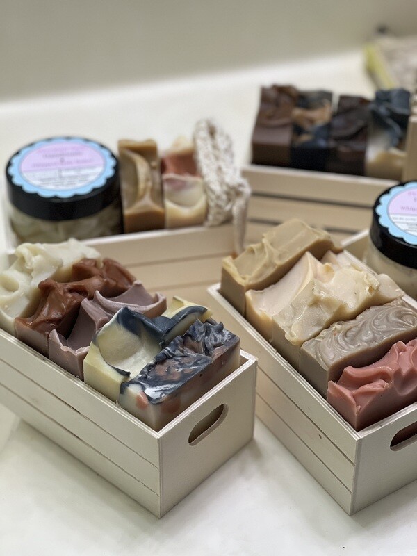 Handmade soap gift set box with body butter, Precious Sudz Delaware